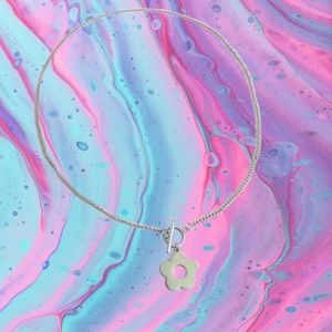 Flower Charm Toggle Clasp Chain Necklace